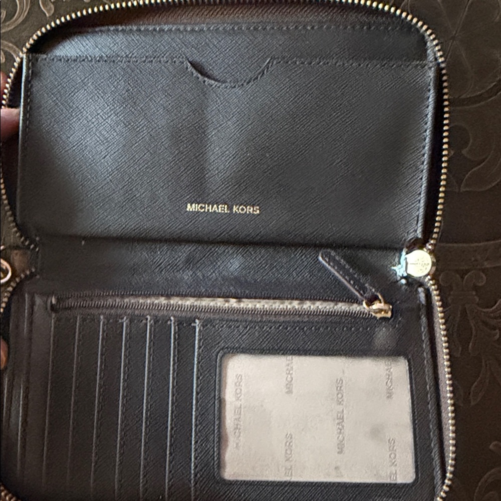 Michael Kors Dark Brown Zip Wallet Wristlet - Picture 3 of 3